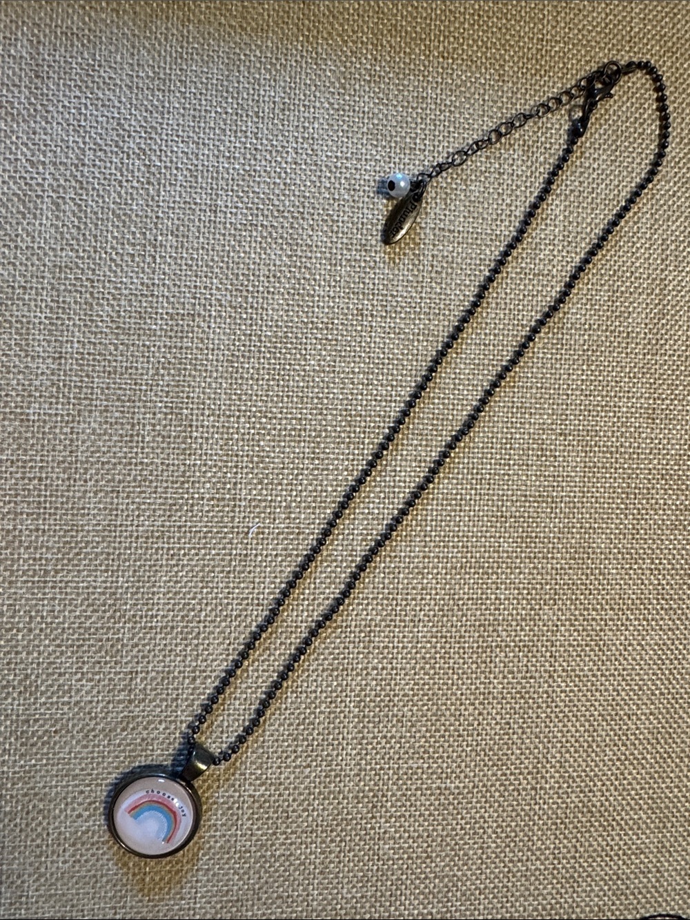 Plunder Rainbow Pendant Necklace - Antique Gold Chain